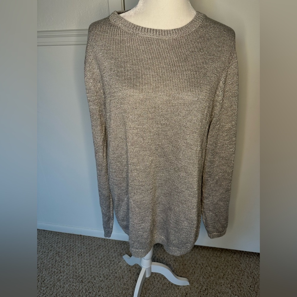 J.Jill silver metallic longsleeve size XL